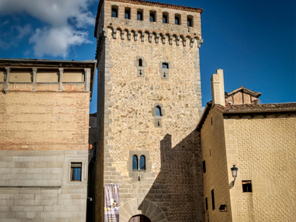 The fortified tower house of Torreón de Lozoya on Segovia's Plaza de San Martín