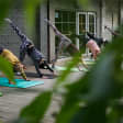 Yoga Class at Vegan Pop up by XMarket Venice