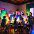Glow Art painting workshop for kids