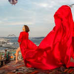 Istanbul Rooftop Photoshoot with Flying Dress