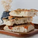 Fresh Focaccia Bread with Pesto - NYC