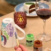﻿PintArte: paint a mug + wine and snack at Mafrens