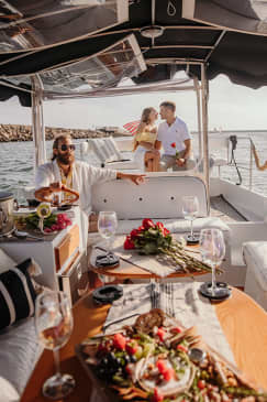 Luxury E-Boat Cruise with Wine, Charcuterie & Sea Lions Spotting