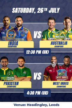 Double Match: India vs Australia & Pakistan vs West Indies - World Championship of Legends