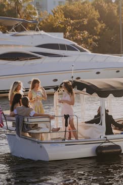 Shared Luxury E-Boat Cruise with Wine and Charcuterie Board in Miami