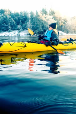 Winter kayaking and fika tour - islands of Stockholm Archipelago