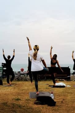 Outdoor Yoga Class at Brighton's Sea front
