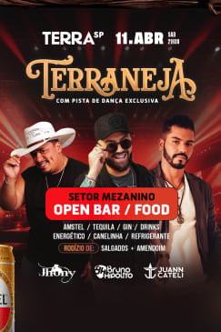 Show Terraneja Open Bar com Bruno Hipólito, Jhony Quadros e Juann Cateli no Terra SP