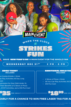 Strike Up the FUN at Main Event’s 2026 NYE Bash - Little Rock