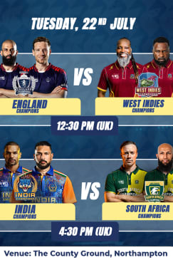 Double Match: England vs West Indies & India vs South Africa - World Championship of Legends