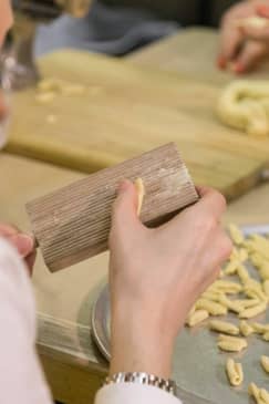 Hand Rolled Cavatelli Pasta with Fresh Spinach-Pecan Basil Pesto in Salt Lake City