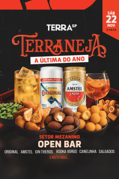 Terraneja Especial: A Última do Ano - Open Bar no Terra SP