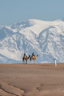 Promenade à dos de chameau à Agafay et vallée de l'Ourika dans les montagnes de l'Atlas