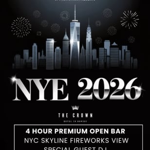 New Years Eve 2026 at The Crown NYC Rooftop w/ 4 Hour Open Bar