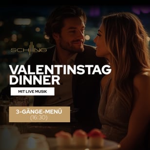 Valentinstag Dinner mit Live Musik 3 Gänge Menü - Schilling Roofbar Heidelberg