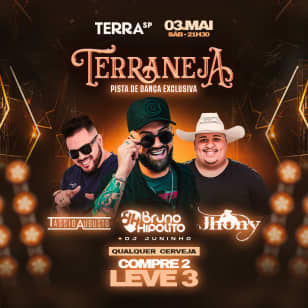 Show Terraneja com Bruno Hipólito, Jhony Quadros e Tássio Augusto no Terra SP