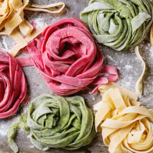 Colorful Tagliatelle And Tiramisu