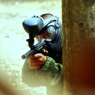 Partie de paintball à Mont-Tremblant