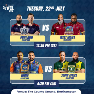 Double Match: England vs West Indies & India vs South Africa - World Championship of Legends