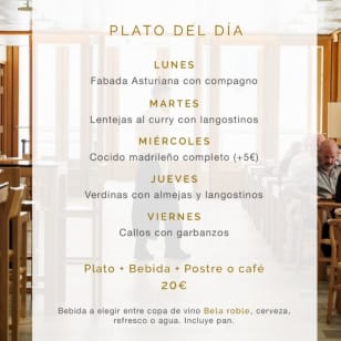 Plato del día con vistas a la Almudena
