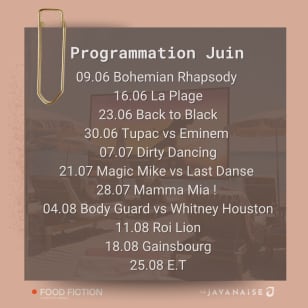 Ciné Java : films sur la plage et concerts live