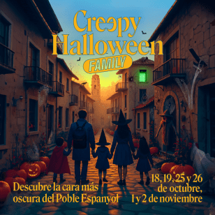 Creepy Halloween Family en el Poble Espanyol de Barcelona