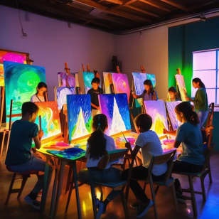 Taller de pintura  Glow Art  para niños
