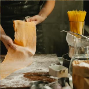 Frisch zubereitete handgefertigte Pasta in Philadelphia