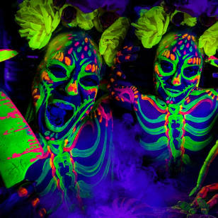 Halloween Neon Life Drawing | UV Art Experience
