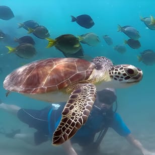 Beginner Scuba Diving with Turtles and Free Videos, San Juan