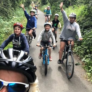 Excursión en bicicleta para toda la familia a la costa de Edimburgo