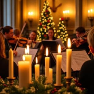Navidad a la luz de las velas en la Sala de los Masones