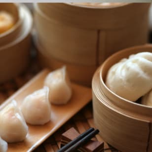 Traditionelle asiatische Dumplings im Bay Area