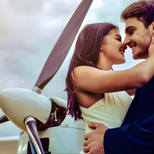 Romantikflug mit Champagner auf dem Privatjet in Miami
