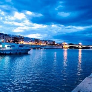 Sevilla: Paseo en barco + Comida o Cena de 5 platos + Bebidas ilimitadas