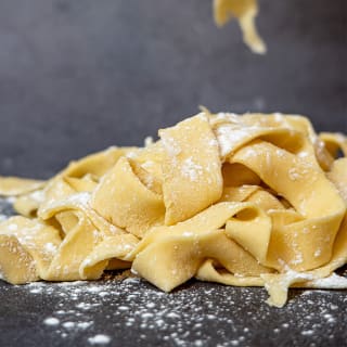 Handmade Tagliatelle with Porcini Mushroom and Pancetta Sauce - NJ 2
