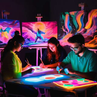 taller de pintura Glow Art para adultos 1