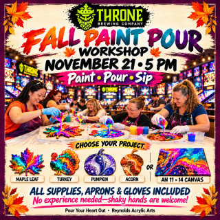 Fall Paint POUR & Sip at Throne Brewing • Drink Included 1