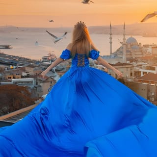 Uçan Elbise ile İstanbul Çatı Fotoğraf Çekimi 4