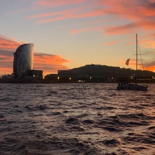 Sunset cruise on luxury catamaran in Barcelona with cava, tapas and snacks 4