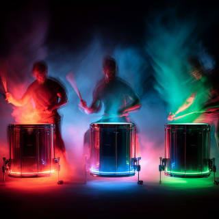 Los tambores Colorbeat: Bandas sonoras de películas en un espectáculo de luz de tambores 4