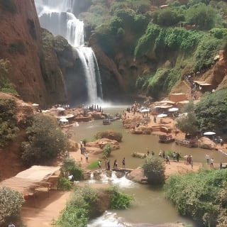 Depuis Marrakech : Excursion d'une journée aux chutes d'eau d'Ouzoud et excursion en bateau 2