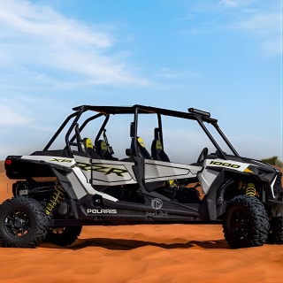 Polaris 1000CC 4Seater Buggy Rental in an open Desert Safari 6