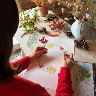 Paint & sip autumnal watercolour workshop at Fulham Palace 1