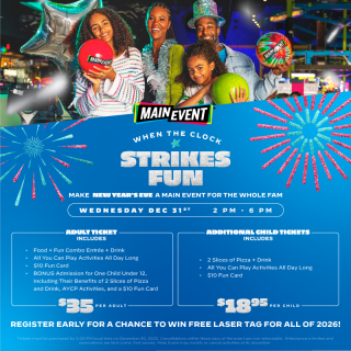 Strike Up the FUN at Main Event’s 2026 NYE Bash - Brownsville 1