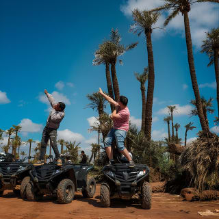 Coucher de soleil en quad dans la palmeraie de Marrakech  2