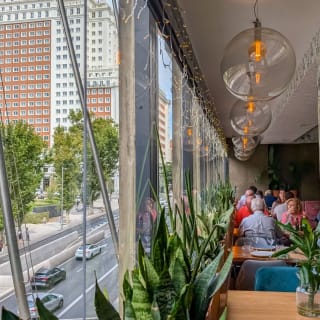 Tardeo con vistas a Plaza España con vino y jamón para 2 en Descaro 4