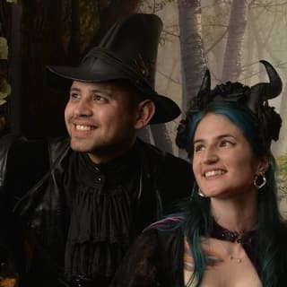 Witch Costume Photo Shoot - Olde Salem Village theatrical set 6