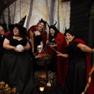 Witch Costume Photo Shoot - Olde Salem Village theatrical set 9