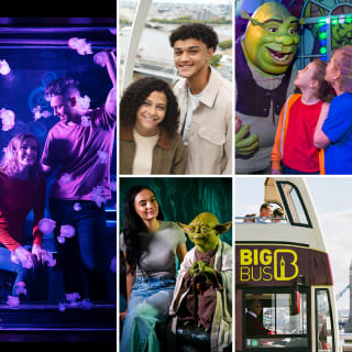 Madame Tussauds, London Eye, SEA LIFE Aquarium, Shrek's Adventure! y Big Bus 2
